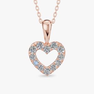 Romantic Heart Diamond Pendant for Her